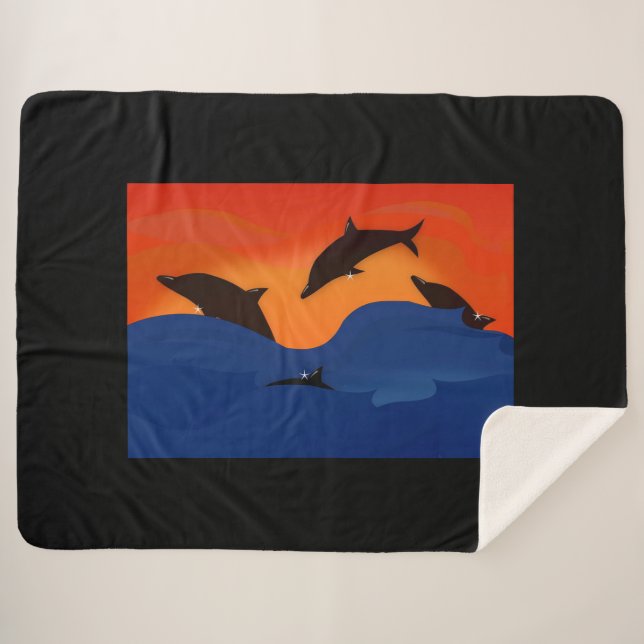 Cobertor Sherpa Golfinhos (Frente (Horizontal))