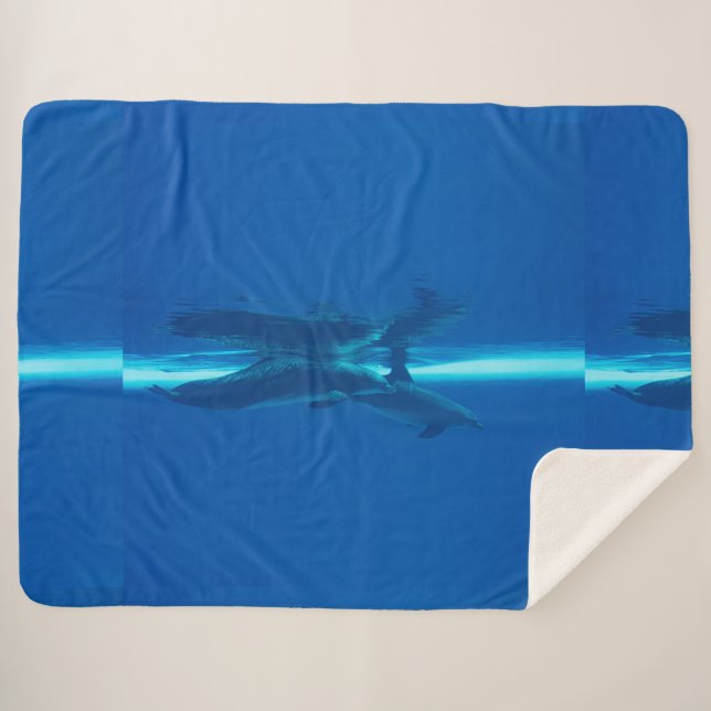 Cobertor Sherpa Golfinhos e reflexões (Frente (Horizontal))