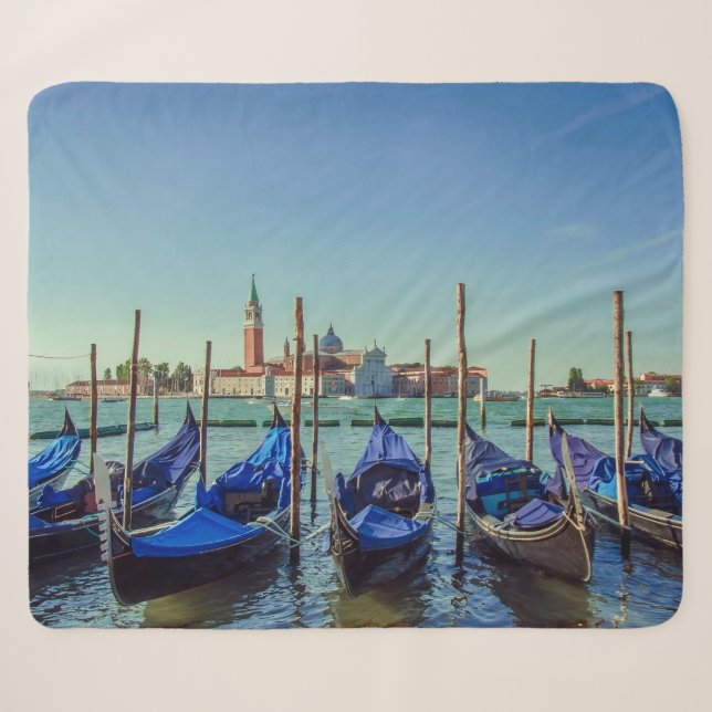 Cobertor Sherpa Gondolas em Veneza, Itália (Frente (Horizontal))