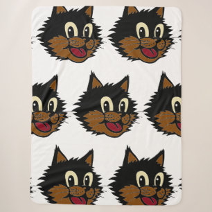 COBERTOR SHERPA GORDURA NEGRA E GATO MARAVILHOSO