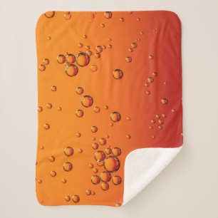 Cobertor Sherpa Gotas de água na superfície laranja