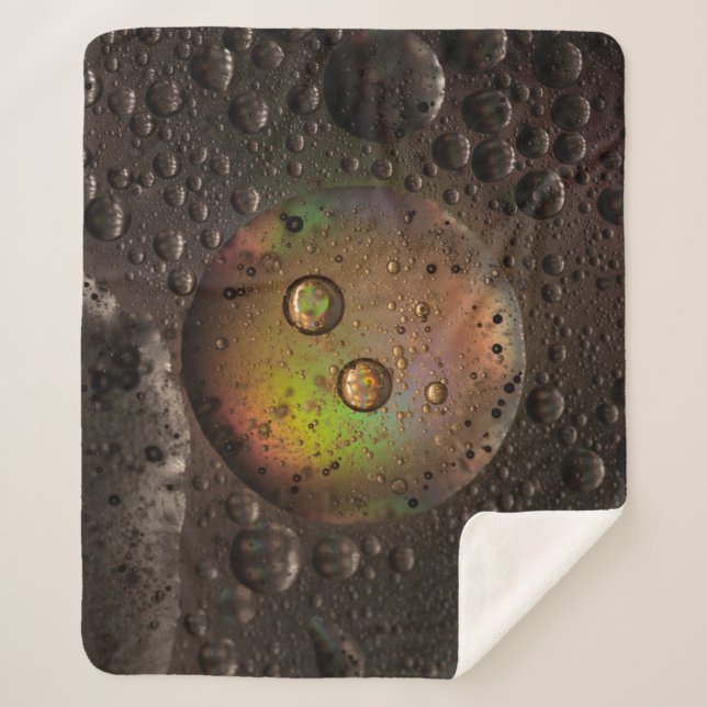 Cobertor Sherpa Gotas de água no painel de vidro (Frente)