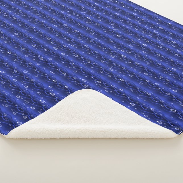 Cobertor Sherpa Gotas de chuva em metal azul (3/4)