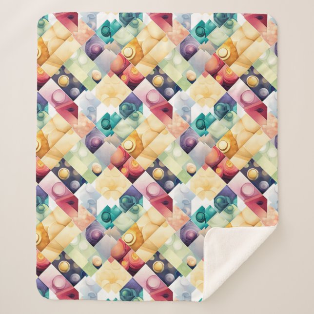 Cobertor Sherpa Gotas Geométricas (Frente)