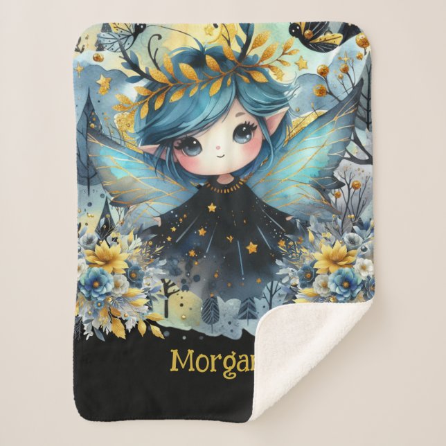 Cobertor Sherpa Gótico Rapariga Personalizada Dom Kawaii Chibi (Frente)