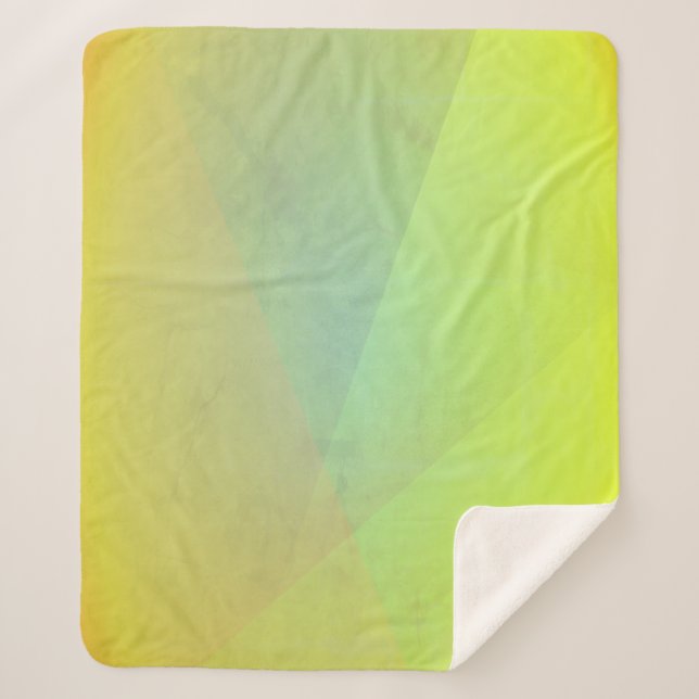 Cobertor Sherpa Gradação Geométrica Amarela Moderna (Frente)