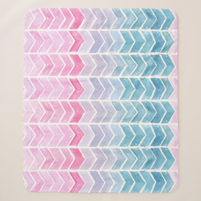 Cobertor Sherpa Gradient Chevron: Padrão De Arenque De Arenque De  (Frente)