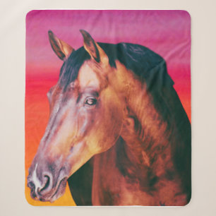 Cobertor Sherpa Gradiente de Cavalo Baio