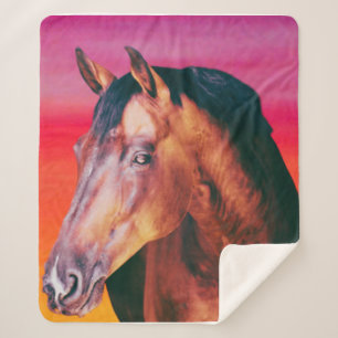 Cobertor Sherpa Gradiente de Cavalo de Baía