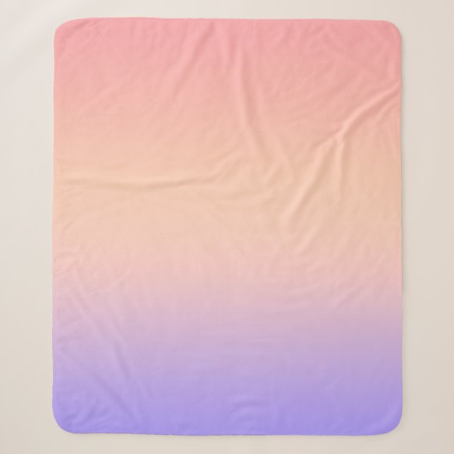Cobertor Sherpa Gradiente roxo amarelo e rosa (Frente)