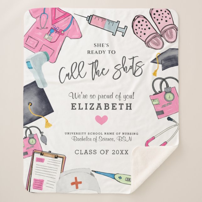 Cobertor Sherpa Graduação Personalizada de Enfermeiros (Frente)