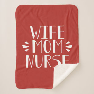 Cobertor Sherpa Gráfico da enfermeira da mamã da esposa