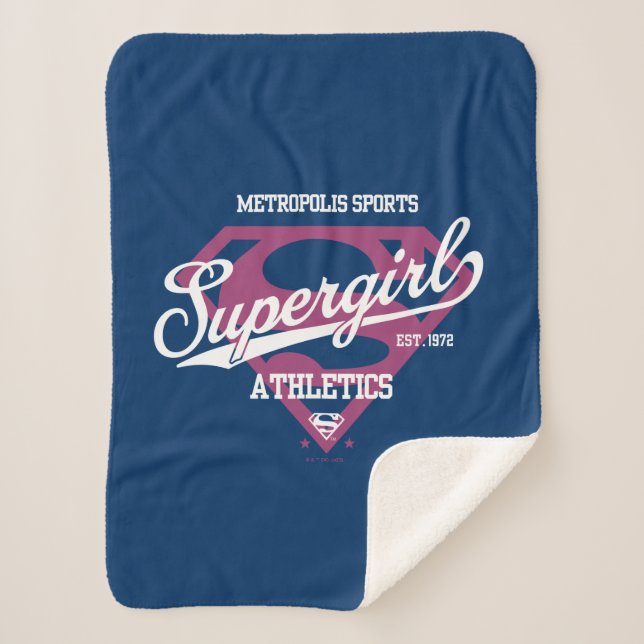 Cobertor Sherpa Gráfico de atletismo da Supergirl Metropolis (Frente)