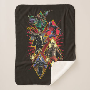 Cobertor Sherpa Gráfico de Burst de Caractere Adão Preto