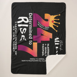 Cobertor Sherpa Gráfico do Slogan Preto 24/7