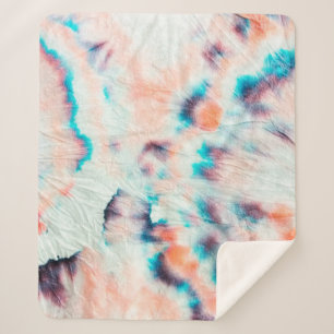 Cobertor Sherpa Grafite de Arte Suja do outono. Tie Dye Shibori. B
