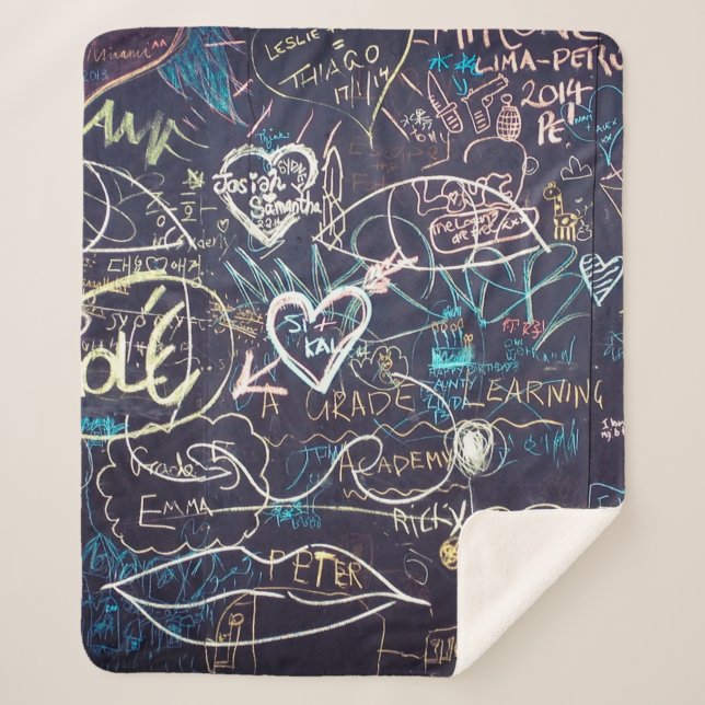 Cobertor Sherpa Grafite de quadro negro (Frente)