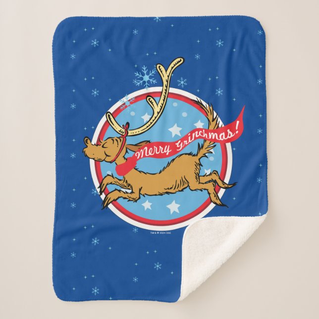Cobertor Sherpa Gralha | Max Feliz Grinchmas! (Frente)