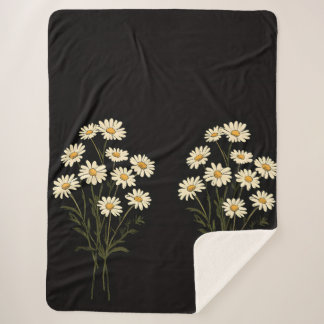Cobertor Sherpa Grande Daisy Blanket - Cozy Floral Throw, Vintage