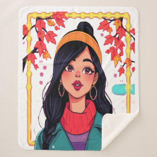 Cobertor Sherpa Grande Menina de Outono – Super Ma
