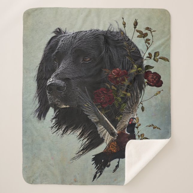 Cobertor Sherpa Grande Munsterlander com faisão (Frente)