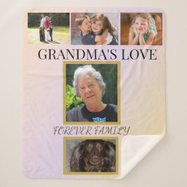 Cobertor Sherpa Grandma's Love Family & Pet Tribute
