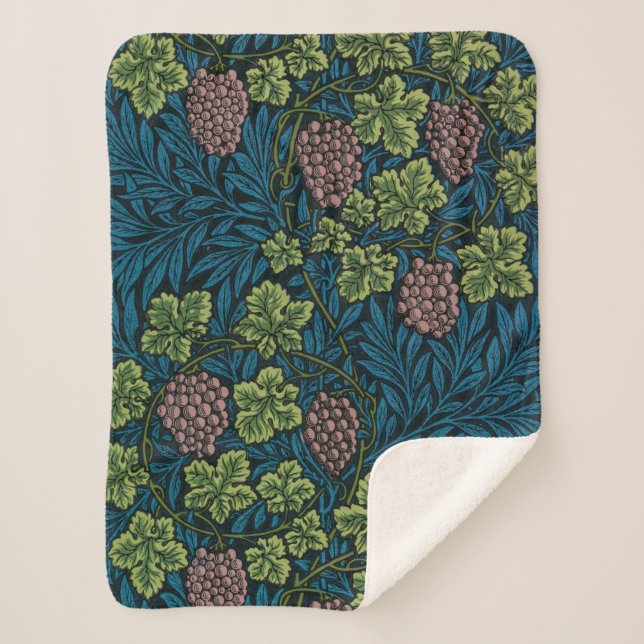 Cobertor Sherpa Grapevine (por William Morris) (Frente)