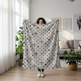 Cobertor Sherpa Gray Connected Circles Modern Decor Blanket
