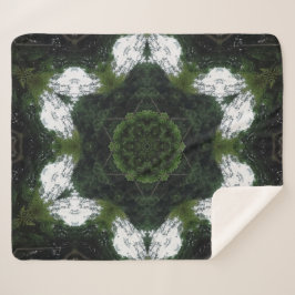 COBERTOR SHERPA GREEN ABSTRACT DRAWING. SAMER BRASIL 1