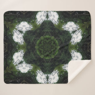 COBERTOR SHERPA GREEN ABSTRACT DRAWING. SAMER BRASIL 1