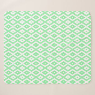 Cobertor Sherpa Green and white diamond pattern