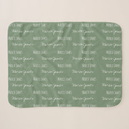 Cobertor Sherpa Green Baby Boy Blanket Nome personalizado repetido