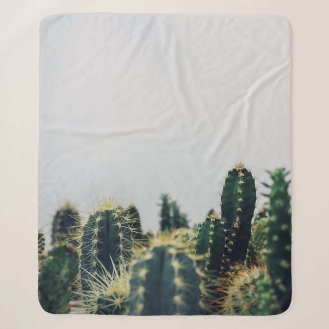 COBERTOR SHERPA GREEN CACTI (Frente)
