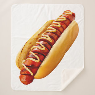 Cobertor Sherpa Grelha de carne em fatias da mostarda Hotdog do Sl