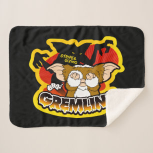 Cobertor Sherpa Gremlins   Stripe Scaring Gizmo