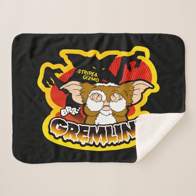 Cobertor Sherpa Gremlins | Stripe Scaring Gizmo (Frente (Horizontal))