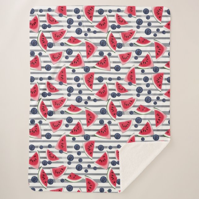 Cobertor Sherpa Greve de Melancia de Verão (Frente)