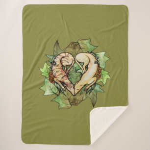 Cobertor Sherpa Greyhounds Heart Fawn Brindle Greyhound