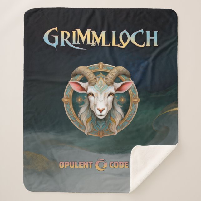 Cobertor Sherpa Grimmloch Goat Emblem Fantasy RPG Single-Sided (Frente)
