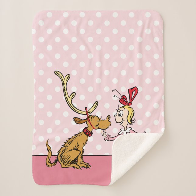Cobertor Sherpa Grinch | Max & Cindy Lou Quem (Frente)
