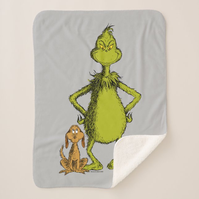 Cobertor Sherpa Grinch | Max & Posição do Grinch (Frente)