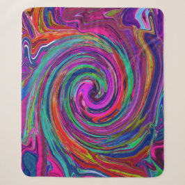 Cobertor Sherpa Groovy Abstrato Retro Magenta Escuro Redemoinho Ar