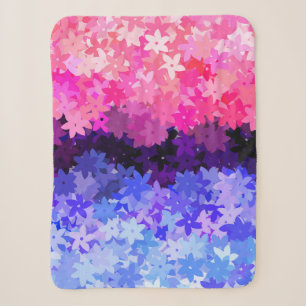 Cobertor Sherpa Groovy Boho Quirky Retro Floral Orgulho Omnissexua
