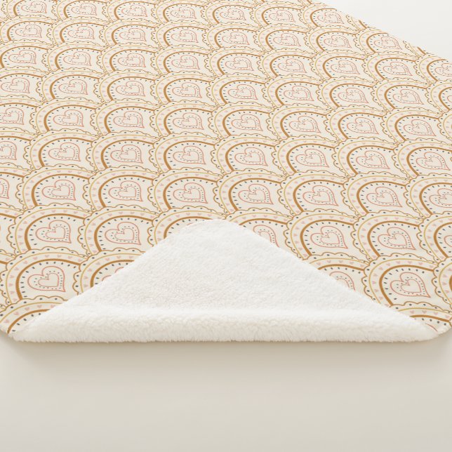 Cobertor Sherpa Groovy Retro Flowers Pattern  (3/4)