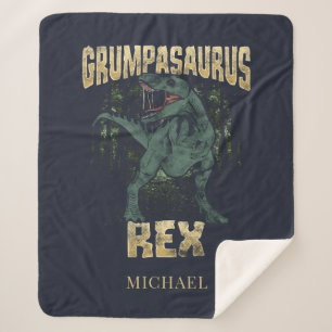 Cobertor Sherpa Grumpasaurus Rex Dinossaur T Rex Avô