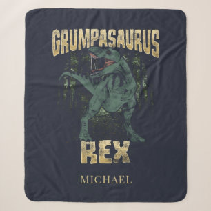 Cobertor Sherpa Grumpasaurus Rex Dinossauro T Rex Avô