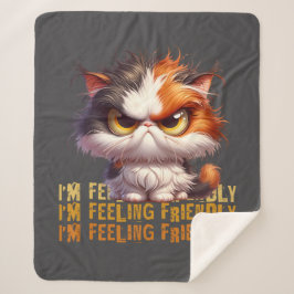 Cobertor Sherpa Grumpy Calico Cat e citação engraçada