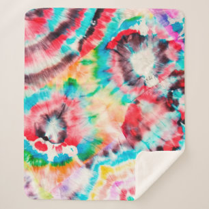 Cobertor Sherpa Grunge Duro Vermelho. Shibori Pattern. Ouro Brush 