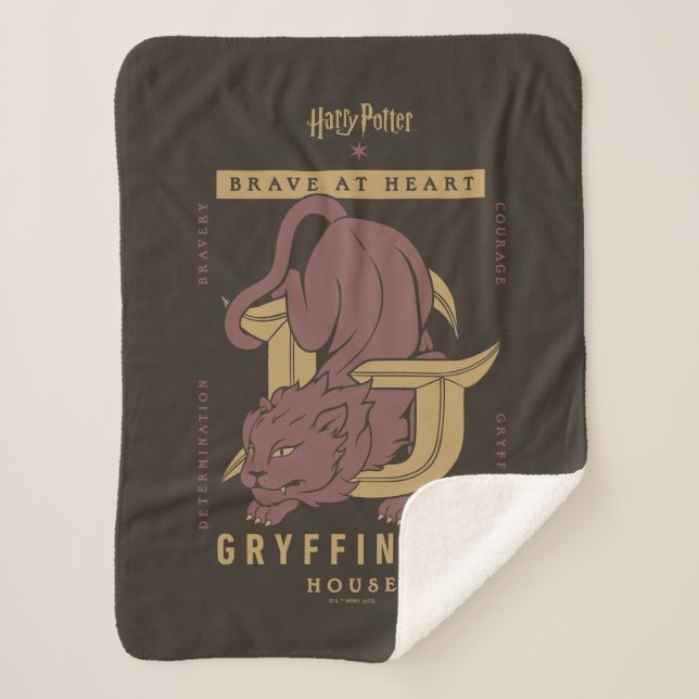 Cobertor Sherpa GRYFFINDOR™ House Brave at Heart (Frente)