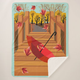 Cobertor Sherpa Guarda-chuva em uma ponte